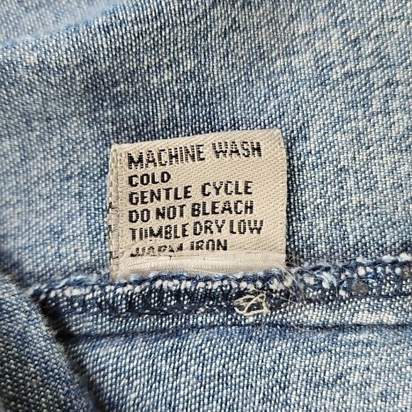 J Gee Chambray Denim Shirt Dress Women's Medium Blue Western Boho Y2K NWT Snaps - Picture 11 of 13